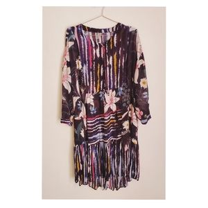 Anthropologie Blank london Dress Floral Blue Sz 1x